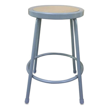 Alera® Industrial Metal Shop Stool, Backless, Supports Up To 300 Lb, 24" Seat Height, Brown Seat, Gray Base freeshipping - TVN Wholesale